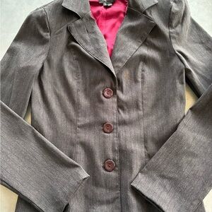 My Michelle Charcoal Blazer with Pink Lining